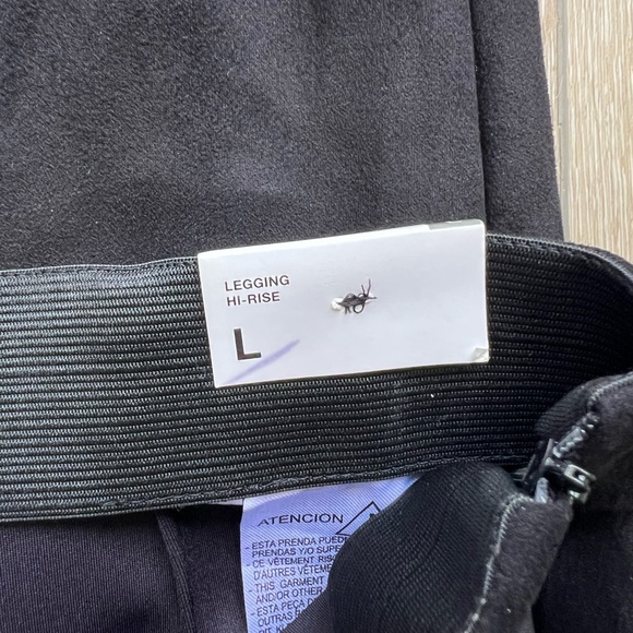 Zara Faux Suede Black Leggings, Zipper Hem - Picture 13 of 15